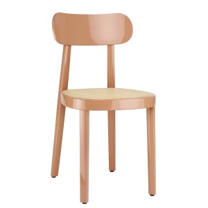 THONET 118 Holzstuhl | Rohrgeflecht-Sitz | Hochglanzlack altrosa THONET 118 Holzstuhl | Rohrgeflecht-Sitz | Hochglanzlack altrosa