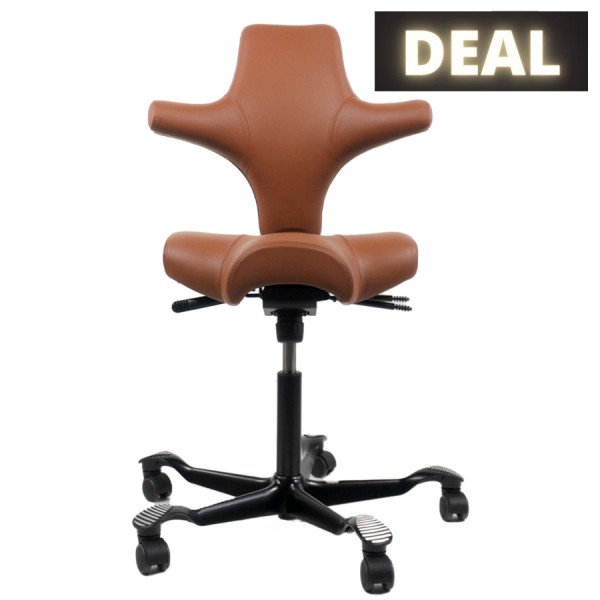 HAG Capisco 8106 - Leder Paloma Soft 5504 coffee - Gestell schwarz