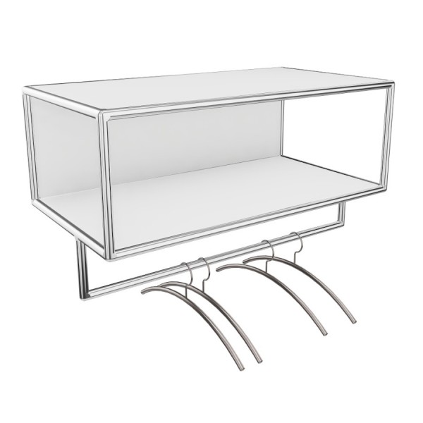 Bosse Garderobe Chrom Breite 80 cm in Melamin Weiß