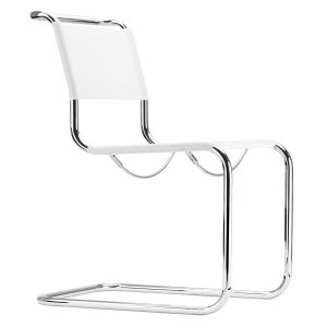 THONET Stahlrohr-Freischwinger S 33 N Sitz und Rücken Netzbespannung weiß - Gestell chrom THONET Stahlrohr-Freischwinger S 33 N Sitz und Rücken Netzbespannung weiß - Gestell chrom