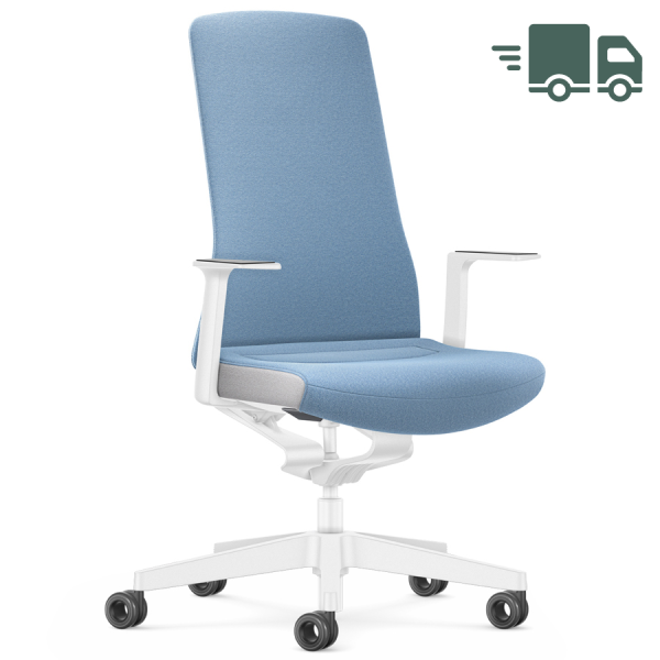 Interstuhl PURE INTERIOR Edition Bürostuhl mit Polsterrücken - Variante hellblau