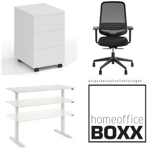 FM Homeoffice BOXX 3.0 - EASY GO Schreibtisch + ATTACK Bürostuhl + ROLL ON Rollcontainer FM Homeoffice BOXX 3.0 - EASY GO Schreibtisch + ATTACK Bürostuhl + ROLL ON Rollcontainer