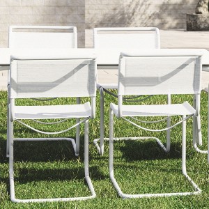 THONET Stahlrohr-Freischwinger S 33 N Outdoor - Netzbespannung und Gestell weiß THONET Stahlrohr-Freischwinger S 33 N Outdoor - Netzbespannung und Gestell weiß