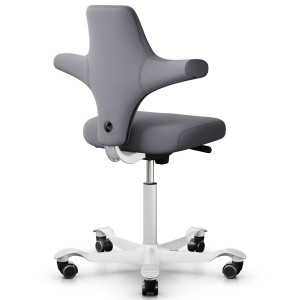 HAG CAPISCO 8126 Stoff Xtreme grau mit flachem Sitz - Gestell weiß HAG CAPISCO 8126 Stoff Xtreme grau mit flachem Sitz - Gestell weiß
