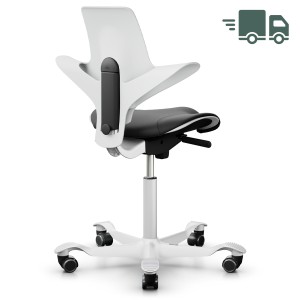 HAG CAPISCO PULS 8020 Sitzfläche Leder schwarz - Sitzschale u. Gestell weiß HAG CAPISCO PULS 8020 Sitzfläche Leder schwarz - Sitzschale u. Gestell weiß