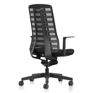 Interstuhl PUREis3 PU21E in Schwarz - Rückansicht seitlich Interstuhl PUREis3 PU21E in Schwarz - Rückansicht seitlich