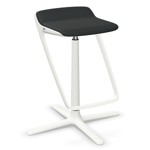 Interstuhl KINETICis5 710K Barhocker mit Fußraste Gestell weiß Sitz schwarz Interstuhl KINETICis5 710K Barhocker mit Fußraste Gestell weiß Sitz schwarz