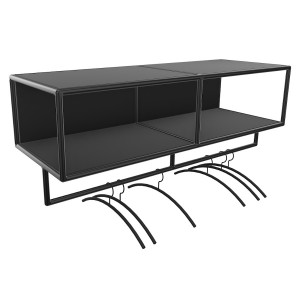 Bosse >Garderobe Black Edition Breite 120 cm in Melamin Schwarz Bosse >Garderobe Black Edition Breite 120 cm in Melamin Schwarz
