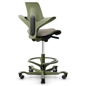 HAG CAPISCO PULS 8020 | Stehhilfe | Farbe Moss | Sitzfläche hellbeige | Fußring HAG CAPISCO PULS 8020 | Stehhilfe | Farbe Moss | Sitzfläche hellbeige | Fußring