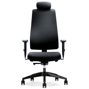 Interstuhl GOAL (322G) Bürostuhl mit Kopfstütze in Vollausstattung in Schwarz - Front Interstuhl GOAL (322G) Bürostuhl mit Kopfstütze in Vollausstattung in Schwarz - Front