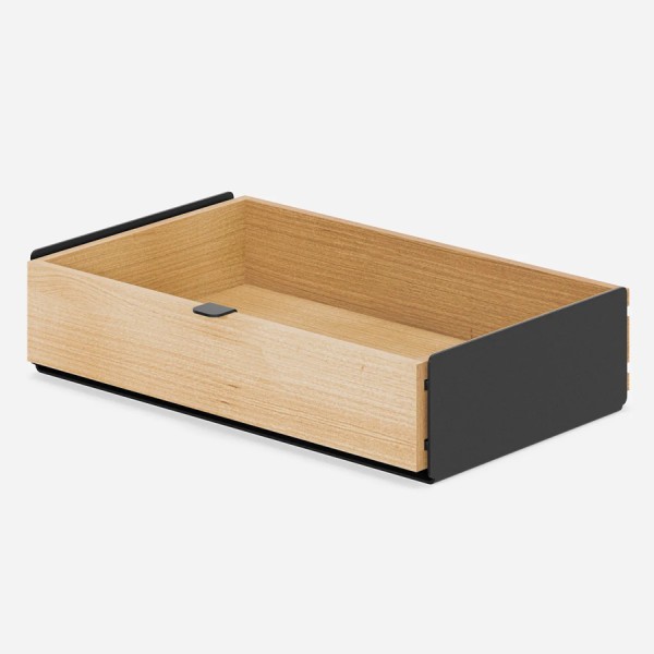 Oakywood einzelne Schublade Eiche, Basis schwarz