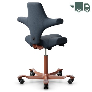HAG CAPISCO 8106 Stoff Cura dunkelblau mit Sattelsitz - Gestell Blush rose HAG CAPISCO 8106 Stoff Cura dunkelblau mit Sattelsitz - Gestell Blush rose