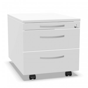 Palmberg Rollcontainer ORGA PLUS weiß mit Bogengriff chrom matt Palmberg Rollcontainer ORGA PLUS weiß mit Bogengriff chrom matt