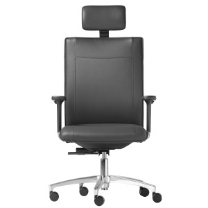 Dauphin Cento Miglia XXL - Bezug Leder schwarz mit Ergo-Nackenstütze - Front Dauphin Cento Miglia XXL - Bezug Leder schwarz mit Ergo-Nackenstütze - Front