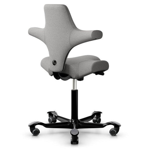 HAG CAPISCO 8106 | Stoff Cura hellgrau | Gestell schwarz HAG CAPISCO 8106 Stoff Cura hellgrau mit Sattelsitz - Gestell schwarz