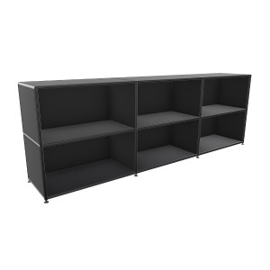 Bosse Regal Black Edition 2 OH Breite 240 cm in Melamin Schwarz Bosse Regal Black Edition 2 OH Breite 240 cm in Melamin Schwarz