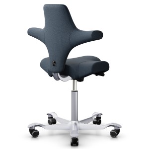 HAG CAPISCO 8106 Stoff Cura dunkelgrau mit Sattelsitz - Gestell silber HAG CAPISCO 8106 Stoff Cura dunkelgrau mit Sattelsitz - Gestell silber