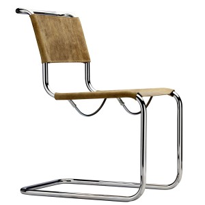 THONET Stahlrohr-Freischwinger S 33 Sitz und Rücken Büffelleder - Gestell chrom THONET Stahlrohr-Freischwinger S 33 Sitz und Rücken Büffelleder - Gestell chrom