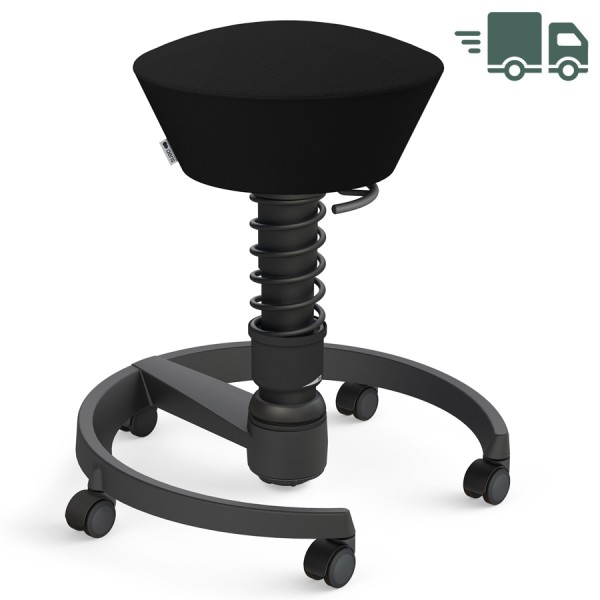 Aeris Swopper Select Wolle schwarz - Rollen - Gestell schwarz - Standardfeder