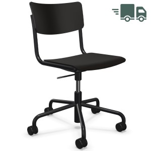THONET Drehsessel S 43 DR Formholzschalen, Rollen und Gestell schwarz THONET Drehsessel S 43 DR Formholzschalen, Rollen und Gestell schwarz