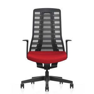 Interstuhl PUREis3 PU213 Bürostuhl schwarz mit rotem Polster Interstuhl PUREis3 PU213 Bürostuhl schwarz mit rotem Polster
