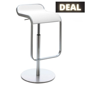 Lapalma LEM S80 Leder weiss Gestell und Gasfeder verchromt Lapalma LEM S80 Leder weiss Gestell und Gasfeder verchromt
