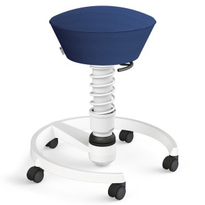 Aeris Swopper Air Mesh-Gewebe Runner blau mit Rollen - Gestell/Feder weiß Aeris Swopper Air Mesh-Gewebe Runner blau mit Rollen - Gestell/Feder weiß