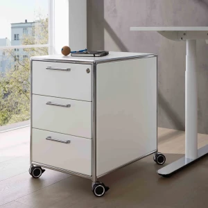 Bosse Rollcontainer mit Schüben weiss - Gestell chrom Bosse Rollcontainer mit Schüben weiss - Gestell chrom