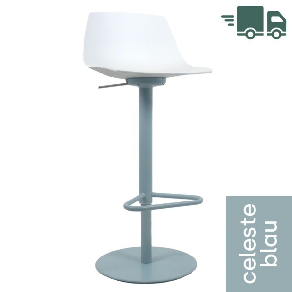 lapalma MIUNN S104 Barhocker | Baydur weiss | Gestell Celeste | Platte rund