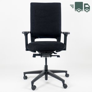 Klöber Mera98 Schwarz mit Bezug Comfort+ und Alufußkreuz - Front Klöber Mera98 Schwarz mit Bezug Comfort+ und Alufußkreuz - Front