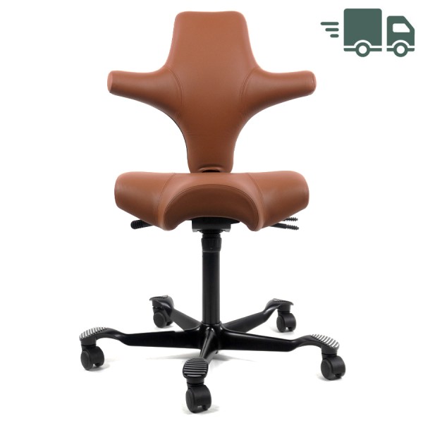 HAG Capisco 8106 - Leder Paloma Soft 5504 coffee - Gestell schwarz