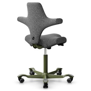 HAG Capisco 8106 mit Designstoff Sisu black and white | Gestell Moss Grey HAG Capisco 8106 mit Designstoff Sisu black and white | Gestell Moss Grey