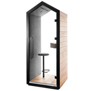 Bejot Treehouse Telefonbox Akustikkabine Wood mit Fenno 004, Rückwand aus Glas und Außenwand in Eiche Natur O1 Bejot Treehouse Telefonbox Akustikkabine Wood mit Fenno 004, Rückwand aus Glas und Außenwand in Eiche Natur O1