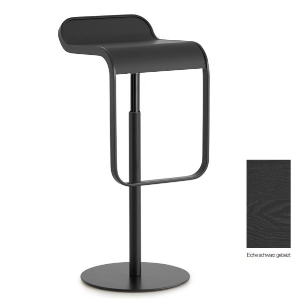 Lapalma LEM Barhocker Eiche schwarz gebeizt mit schwarzer Gasfeder