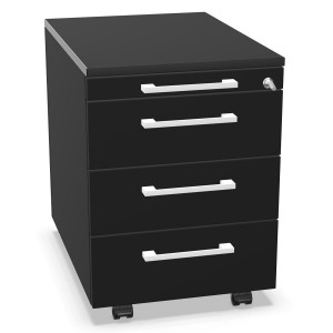 Palmberg Rollcontainer ORGA Plus 1-3-3-3 schwarz mit Griffen weiß - Tiefe 60 cm Palmberg Rollcontainer ORGA Plus 1-3-3-3 schwarz mit Griffen weiß - Tiefe 60 cm