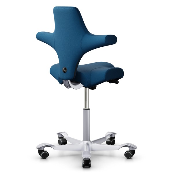 HAG CAPISCO 8106 - Stehhilfe - Stoff Select marineblau mit Sattelsitz - Gestell silber