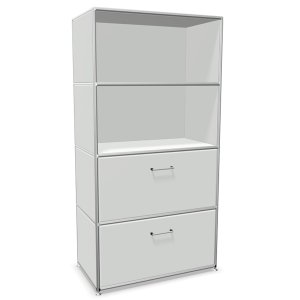 Bosse Modul Space Kombiregal - unten 2 Klappen - oben 2 offene Regalfächer - weiß Bosse Modul Space Kombiregal - unten 2 Klappen - oben 2 offene Regalfächer - weiß