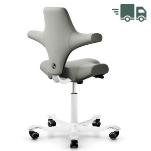 HAG Capisco 8106 Leder schlamm mit Gestell weiss - schnell geliefert HAG Capisco 8106 Leder schlamm mit Gestell weiss - schnell geliefert