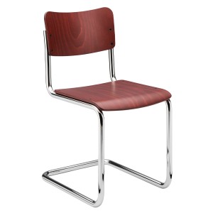 THONET Stahlrohr-Freischwinger S 43 K für Kinder - rubinrot gebeizt - Gestell verchromt THONET Stahlrohr-Freischwinger S 43 K für Kinder - rubinrot gebeizt - Gestell verchromt