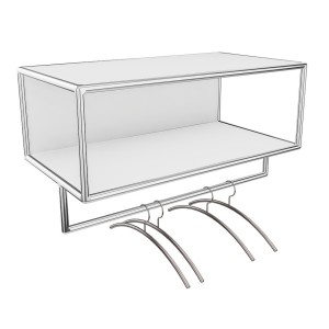 Bosse Garderobe Chrom Breite 80 cm in Melamin Weiß Bosse Garderobe Chrom Breite 80 cm in Melamin Weiß