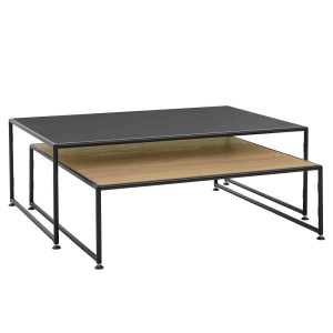 Bosse Solutions Couchtisch-Set | Ausführung Melamin basaltgrau und Eiche halifax Bosse Solutions Couchtisch-Set | Ausführung Melamin basaltgrau und Eiche halifax