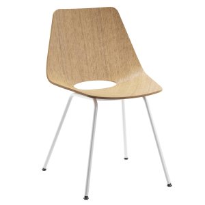 THONET S 661 Stahlrohrstuhl Edelholz Eiche - Gestell weiß THONET S 661 Stahlrohrstuhl Edelholz Eiche - Gestell weiß