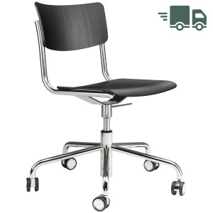 THONET Drehsessel S 43 DR schwarz - Gestell und Rollen verchromt THONET Drehsessel S 43 DR schwarz - Gestell und Rollen verchromt