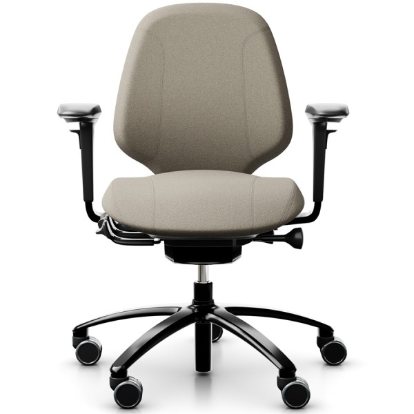 RH Mereo 200 Beige mit Gestell schwarz Frontansicht