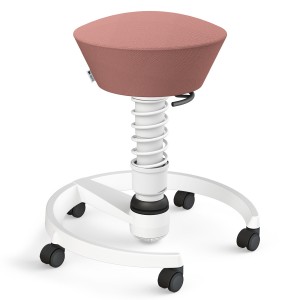 Aeris Swopper Select Wolle blassrosa mit Rollen - Gestell weiß - Standardfeder Aeris Swopper Select Wolle blassrosa mit Rollen - Gestell weiß - Standardfeder