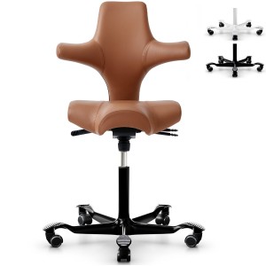 HAG Capisco Leder Natur mit Gestell schwarz HAG Capisco Leder Natur mit Gestell schwarz